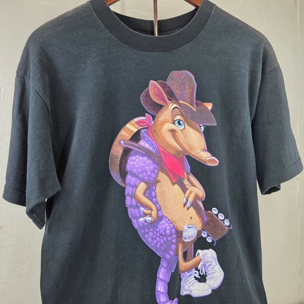 Vintage 90s Smokin' Armadillos Country Band Faded Black Graphic T-Shirt Sz L